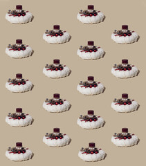 Creative arragement baubles, candle cones with pastel Chrismas decoration. New Year background. Minimal concept.