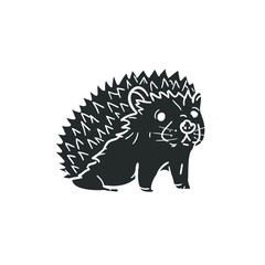 Hedgehog Icon Silhouette Illustration. Woodland Animal Vector Graphic Pictogram Symbol Clip Art. Doodle Sketch Black Sign.