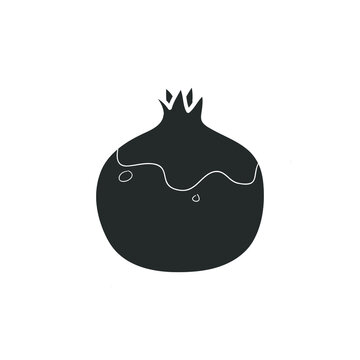 black pomegranate fruit simple design