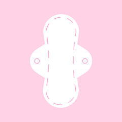 Reusable Zero Waste Female Hygiene Pad Icon. Sanitary Bio Menstrual Pad Illustration. Eco Friendly Hygiene Pad Pictogram. Isolated Vector