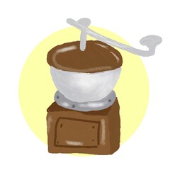 watercolour manual coffee machine.grindel manual coffee