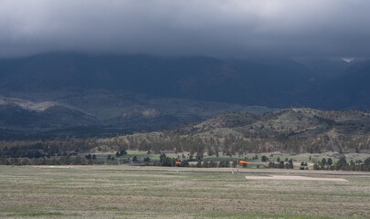 clouds over the mountains in Colorado Springs