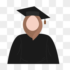 Hijab graduation vector illustration. a female  wearing Islamic graduation ceremony