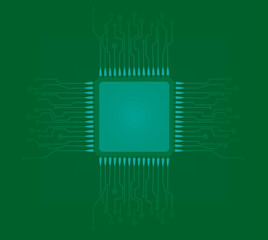 Micro chip circuit. vector illustration