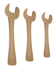 Isolated wrench keys set. vector illustration