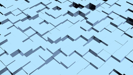 キューブ アブストラクト ジオメトリ モノクロ パステルブルー [別Verあり]