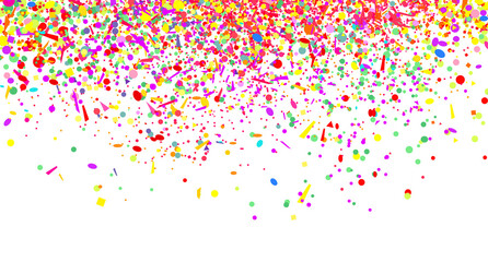 Confetti isolation on white. Luxury texture. Bright festive background with multicolored glitters. Pattern for design