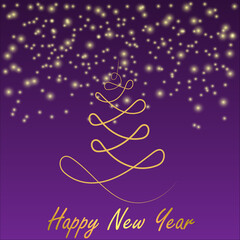 golden confetti gradient on lilac background
