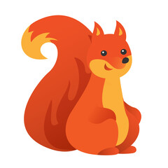 Cartoon squirrel. Vector illustration isolated on white background.