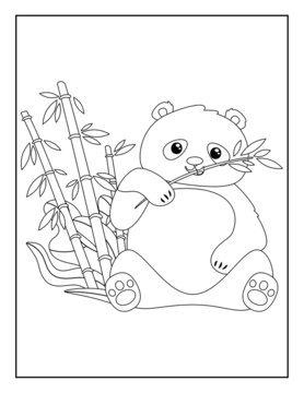 Coloring Book Pages for Kids. Coloring book for children. Panda.