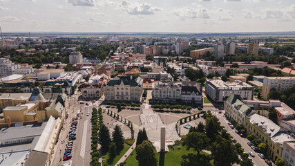 Fototapeta premium Aerial view of the town of Levice in Slovakia