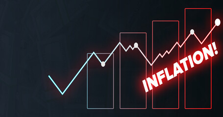 Inflation grow graph stock typography