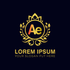 Ae letter luxury logo design template vector 