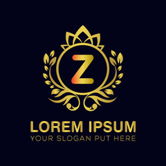 Z letter luxury logo design template vector