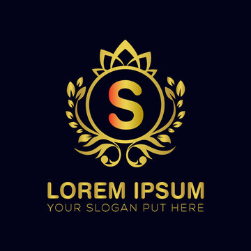 S letter luxury logo design template vector 