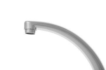Modern water tap on white background, closeup