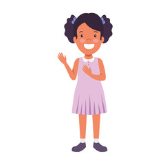 cute girl waving