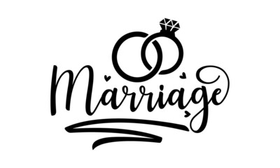 Marriage, Romantic quote for greeting cards, holiday invitations etc, invitation cards. Calligraphic and typographic collection