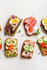 Open faced sandwiches