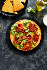 Healthy socca pizza