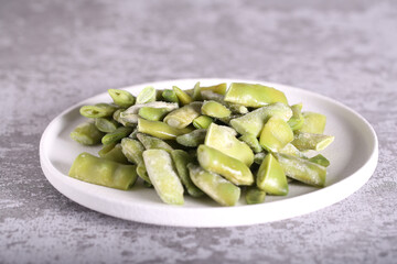 lobio beans frozen on the table