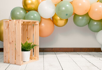 Birthday scenario for backgrounds with props