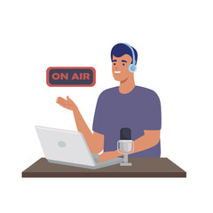 male podcaster icon