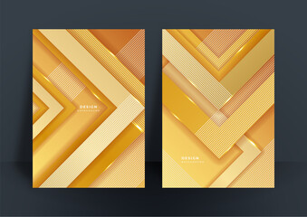 Abstract shiny gold background with polygonal luxury pattern texture for cover design template