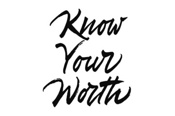 Know Your Worth lettering design