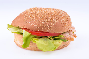 kanapka, jedzenie, ser, bułeczki, sałata, pomidor, posiłek, lunch, przekąska, smaczny