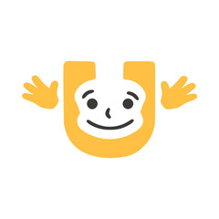 Letter u funny character with hands © Vladislav