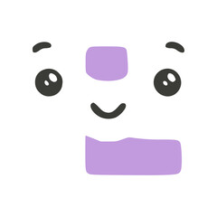 Letter l cute kawaii character glyph icon