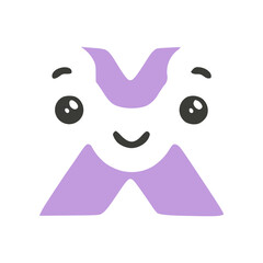 Letter x cute kawaii character glyph icon