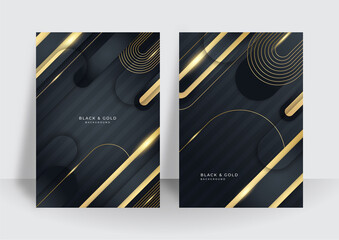 Abstract gold black background