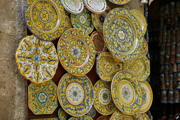 Typical sicilian decorated plates