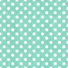 Seamless pattern of white dots on an emerald textured background.