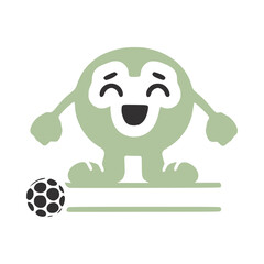 Letter o football player character, name monogram design