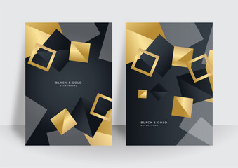 Gold black abstract background