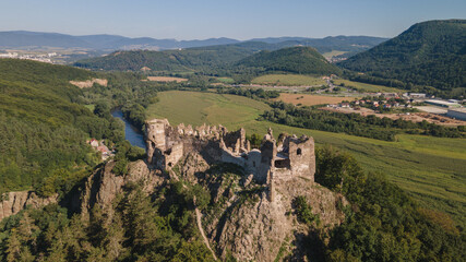 View of Sasovsky castle in Sasovske podhradie village in Slovakia