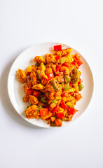 plate with food and empty space