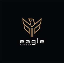 Simple elegant monoline eagle logo design Line art style inspiration