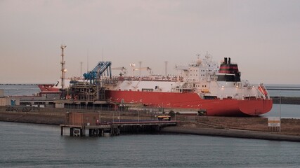 LNG tanker in the port of Rotterdam