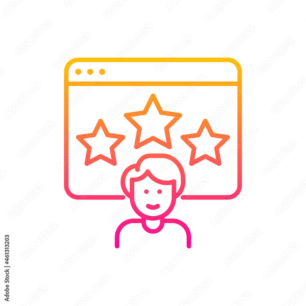 Poster customer response rate vector gradient icon style illustration. eps 10 file