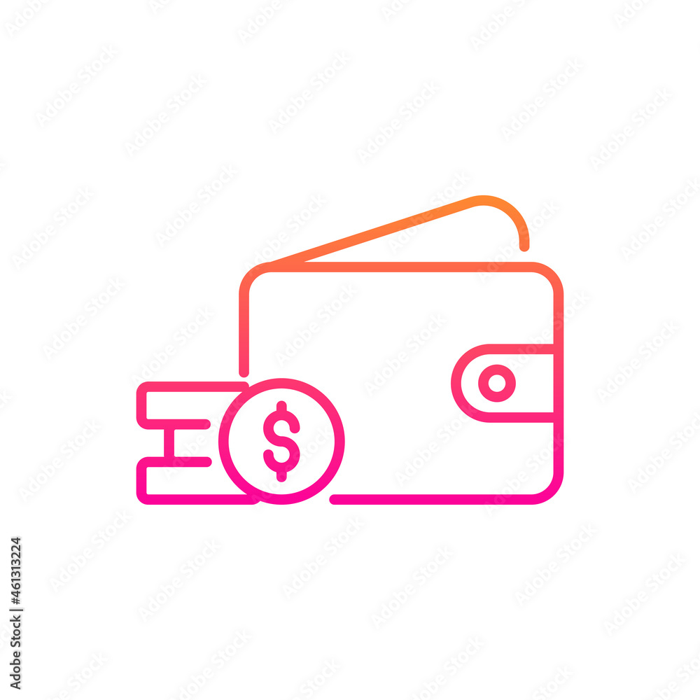 Poster wallet vector gradient icon style illustration. eps 10 file