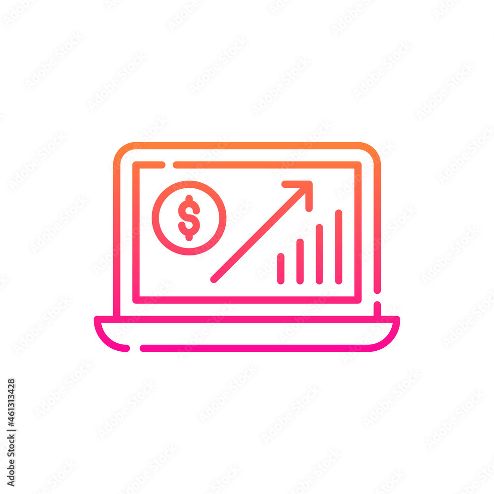 Poster growth dynamics vector gradient icon style illustration. eps 10 file