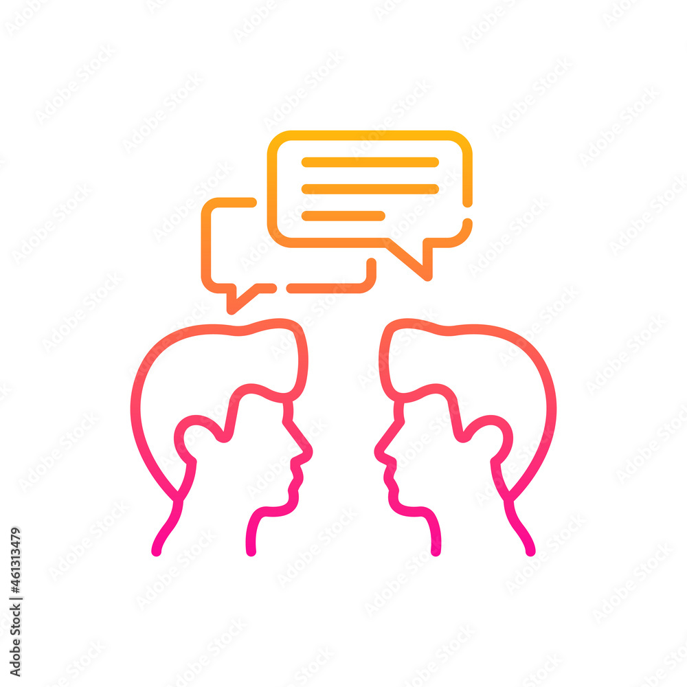 Poster communication vector gradient icon style illustration. eps 10 file
