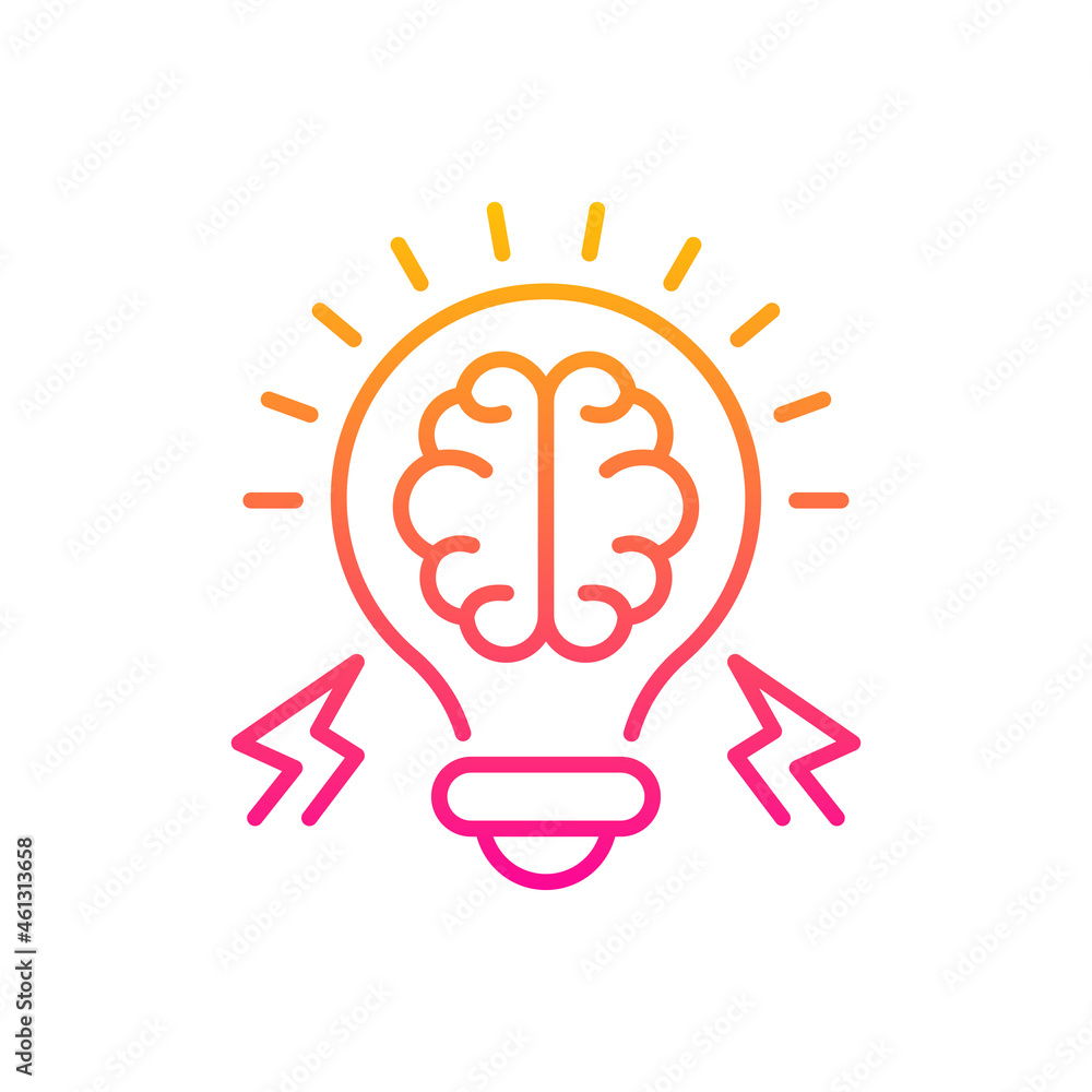 Poster brain power vector gradient icon style illustration. eps 10 file