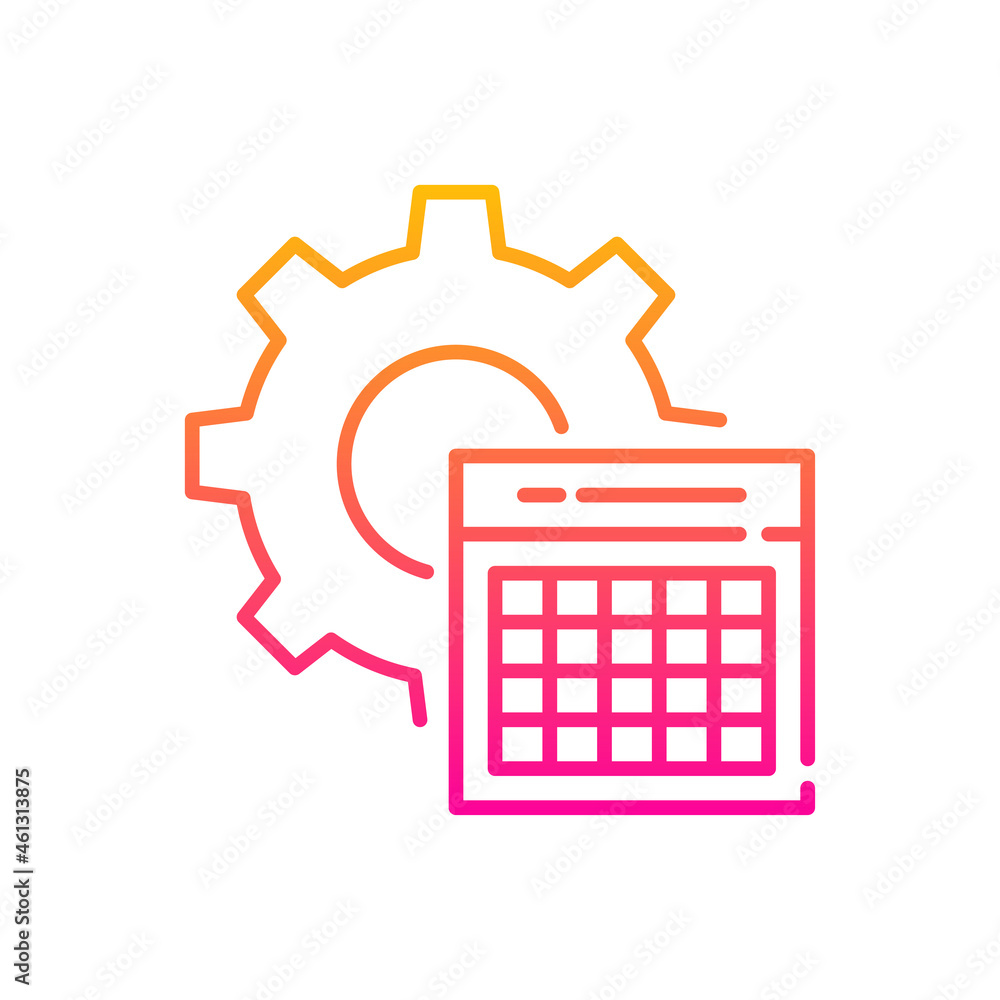 Poster event processing vector gradient icon style illustration. eps 10 file