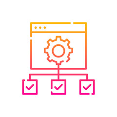 Operations Management vector gradient icon style illustration. EPS 10 file