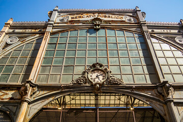 View on the metal construction of the public market in Ancona, Marche - Italy